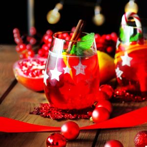 Szklanki STAR gwiazdki wiszące srebrne