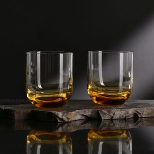 Niskie szklanki GEMSTONE SUNSET Bursztyn