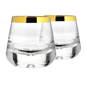 Kryształowe szklanki GEMSTONE ze złotym paskiem