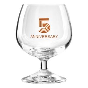 Zdobiony kieliszek z napisem 5 ANNIVERSARY, 5 ROCZNICA 230 ml