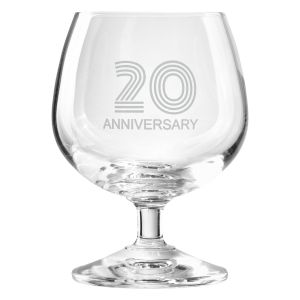 Zdobiony kieliszek z napisem 20 ANNIVERSARY, 20 ROCZNICA 230 ml