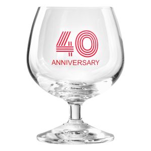 Zdobiony kieliszek z napisem 40 ANNIVERSARY, 40 ROCZNICA 230 ml