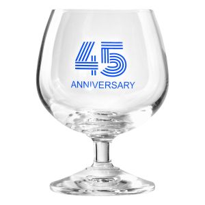 Zdobiony kieliszek z napisem 45 ANNIVERSARY, 45 ROCZNICA 230 ml