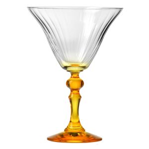 Cieniowane kieliszki do martini BUBBLE z żółtą nóżką 300 ml