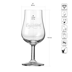 Zdobiony kieliszek do whisky, brandy i likieru Congratulations GRATULACJE