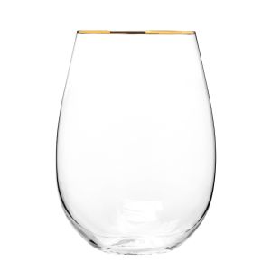 Szklanki do wina lub napojów ze złotym paskiem Harmony GOLD