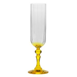 Cieniowane kieliszki do szampana BUBBLE z żółtą nóżką 200 ml