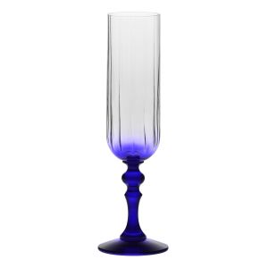 Cieniowane kieliszki do szampana BUBBLE z granatową nóżką 200 ml