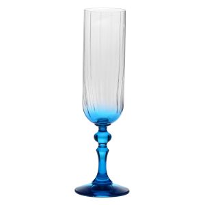 Cieniowane kieliszki do szampana BUBBLE z niebieską nóżką 200 ml
