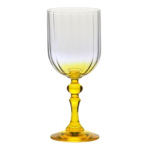 Cieniowane kieliszki do wina BUBBLE z żółtą nóżką 300 ml