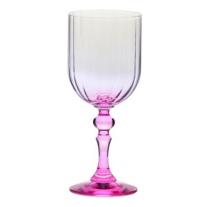Cieniowane kieliszki do wina BUBBLE z różową nóżką 300 ml