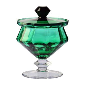 Kryształowa cukiernica HERITAGE Szmaragd 17 cm