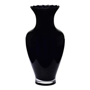 Wysoki czarny wazon ryflowany 42 cm