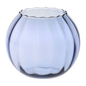 Granatowy wazon kula z ryflowaniem 15,5 cm