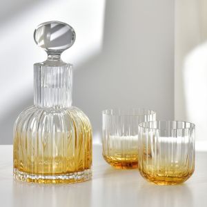 Karafka Marszałkowska z 2 szklankami  do wody GEMSTONE Bursztyn