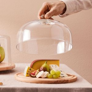 Klosz z drewnianą paterą Glamour 28,5 cm