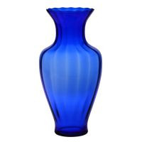 Wysoki kobaltowy (granatowy) wazon ryflowany 42 cm
