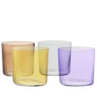 Kolorowe szklanki z optykiem DECO 350ml (kpl. 4 szt)