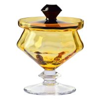 Kryształowa cukiernica HERITAGE Bursztyn 17 cm