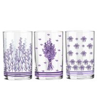 Szklanki dekorowane LAVENDER 250 ml (6 szt.)