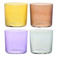 Kolorowe szklanki ryflowane DECO 350ml (kpl. 4 szt)
