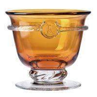 Kryształowa salaterka na nodze HERITAGE Bursztyn 17,6 cm