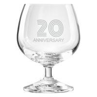 Zdobiony kieliszek z napisem 20 ANNIVERSARY, 20 ROCZNICA 230 ml
