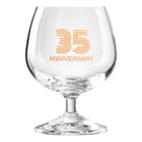 Zdobiony kieliszek z napisem 35 ANNIVERSARY, 35 ROCZNICA 230 ml