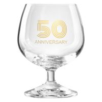 Zdobiony kieliszek z napisem 50 ANNIVERSARY, 50 ROCZNICA 230 ml
