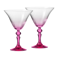 Cieniowane kieliszki do martini BUBBLE z różową nóżką
