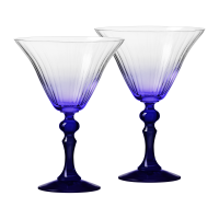 Cieniowane kieliszki do martini BUBBLE z granatową nóżką