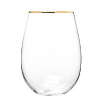 Szklanki do wina lub napojów ze złotym paskiem Harmony GOLD