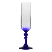 Cieniowane kieliszki do szampana BUBBLE z granatową nóżką 200 ml