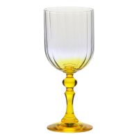 Cieniowane kieliszki do wina BUBBLE z żółtą nóżką 300 ml