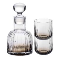 Karafka Marszałkowska z 2 szklankami  do wody GEMSTONE Kwarc Dymny