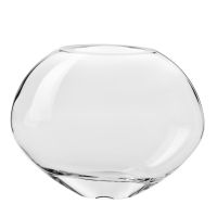 Bezbarwny płaski owalny wazon 21 cm