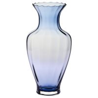 Wysoki niebieski wazon ryflowany 42 cm