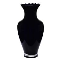 Wysoki czarny wazon ryflowany 42 cm
