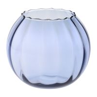 Granatowy wazon kula z ryflowaniem 15,5 cm