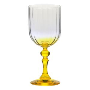 Cieniowane kieliszki do wina BUBBLE z żółtą nóżką 300 ml