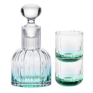 Karafka Marszałkowska z 2 szklankami  do wody GEMSTONE Szmaragd