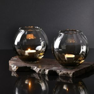 Świeczniki GEMSTONE Kwarc Dymny 11,4 cm