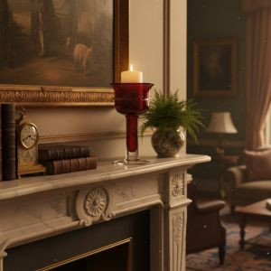 Kryształowy świecznik HERITAGE Rubin 25 cm