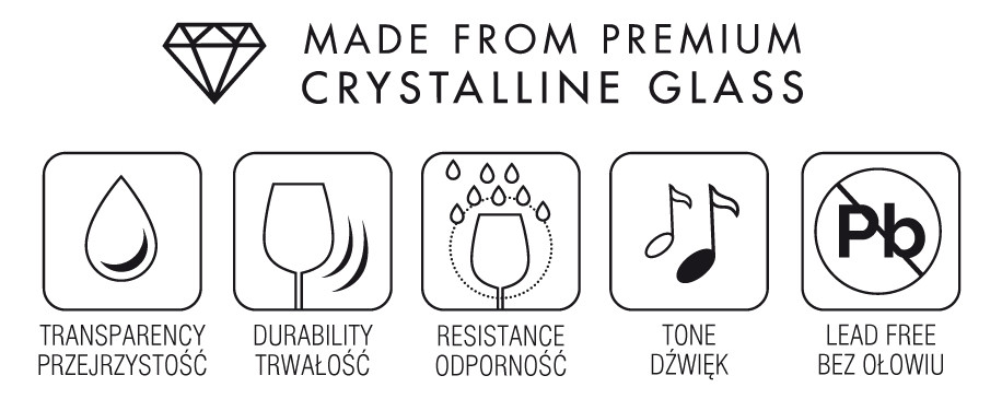 Crystalline - Oznaczenie bezołowiowego szkła kryształowego od KROSNO